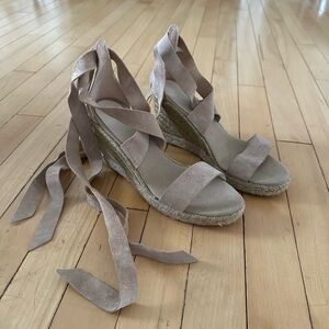 Women's Tan Espadrille Wedge Sandals